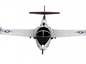 lowpoly a-37 aircraft model low-poly 3D Model