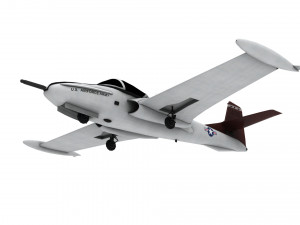 lowpoly a-37 aircraft model low-poly 3D Model