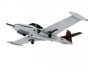 lowpoly a-37 aircraft model low-poly 3D Model