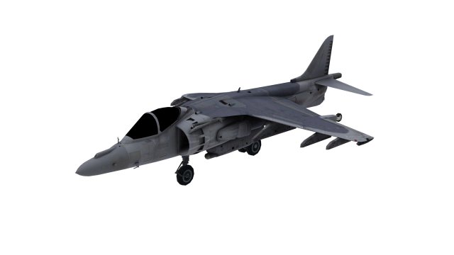 lowpoly mcdonnell douglas av-8b aircraft model low-poly 3D Модель .c4d .max .obj .3ds .fbx .stl .blend 