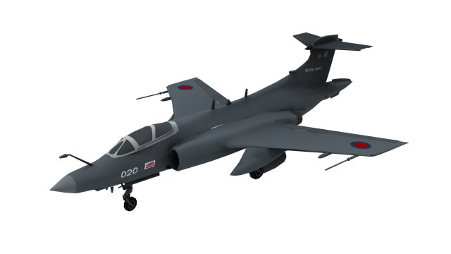 lowpoly blackburn buccaneer aircraft low-poly 3D Модель .c4d .max .obj .3ds .fbx .stl .blend 