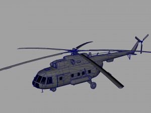 lowpoly mil mi-8 aircraft model low-poly Modelo 3D