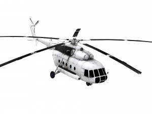 lowpoly mil mi-8 aircraft model low-poly Modelo 3D