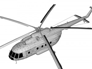 lowpoly mil mi-8 aircraft model low-poly Modelo 3D
