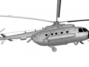 lowpoly mil mi-8 aircraft model low-poly Modelo 3D