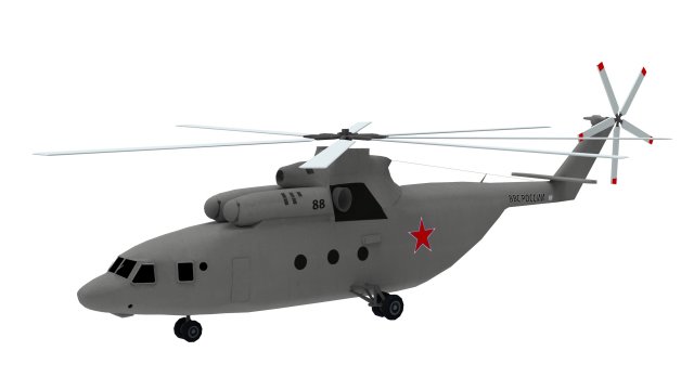 lowpoly mi-26 helicopter low-poly 3D Model .c4d .max .obj .3ds .fbx .stl .blend 
