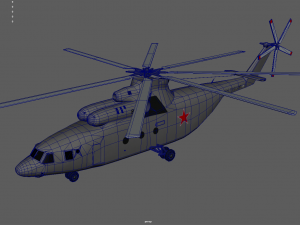 lowpoly mi-26 helicopter low-poly 3D Model