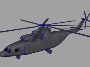 lowpoly mi-26 helicopter low-poly 3D Model