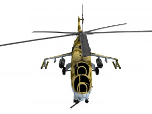 lowpoly mil mi-24 helicopter low-poly 3D Model