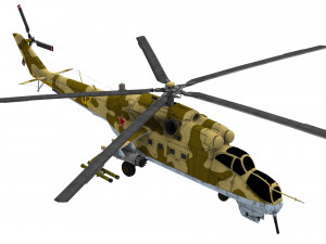 lowpoly mil mi-24 helicopter low-poly Model 3D