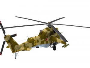 lowpoly mil mi-24 helicopter low-poly 3D Model
