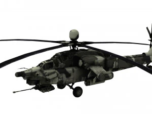 lowpoly elicottero mi-28 low-poly Modello 3D