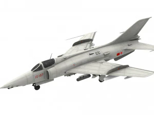 lowpoly pesawat nanchang q-5 low-poly Model 3D