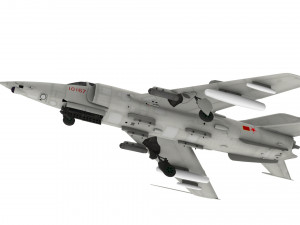 lowpoly nanchang q-5 aircraft low-poly Model 3D