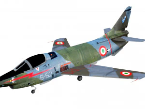 pesawat lowpoly fiat g91y low-poly Model 3D