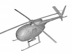 hughes oh-6 cayuse aircraft low-poly Modello 3D