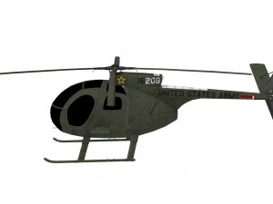hughes oh-6 cayuse aircraft low-poly Modello 3D