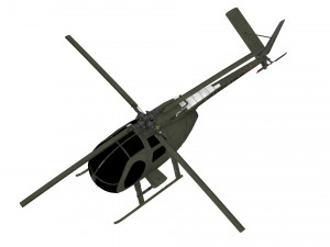 hughes oh-6 cayuse aircraft low-poly Modello 3D