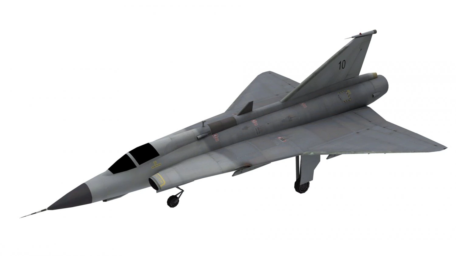lowpolysaab 35 draken aircraft low-poly 3D Model .c4d .max .obj .3ds .fbx .stl .blend 