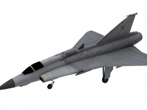 lowpolysaab 35 draken aircraft low-poly Model 3D