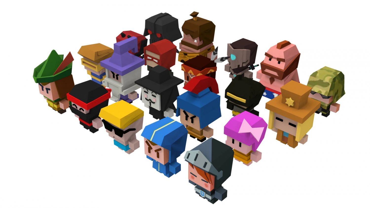 Casual Game Kit - Archer Pack 3D Model .c4d .max .obj .3ds .fbx .stl .blend 