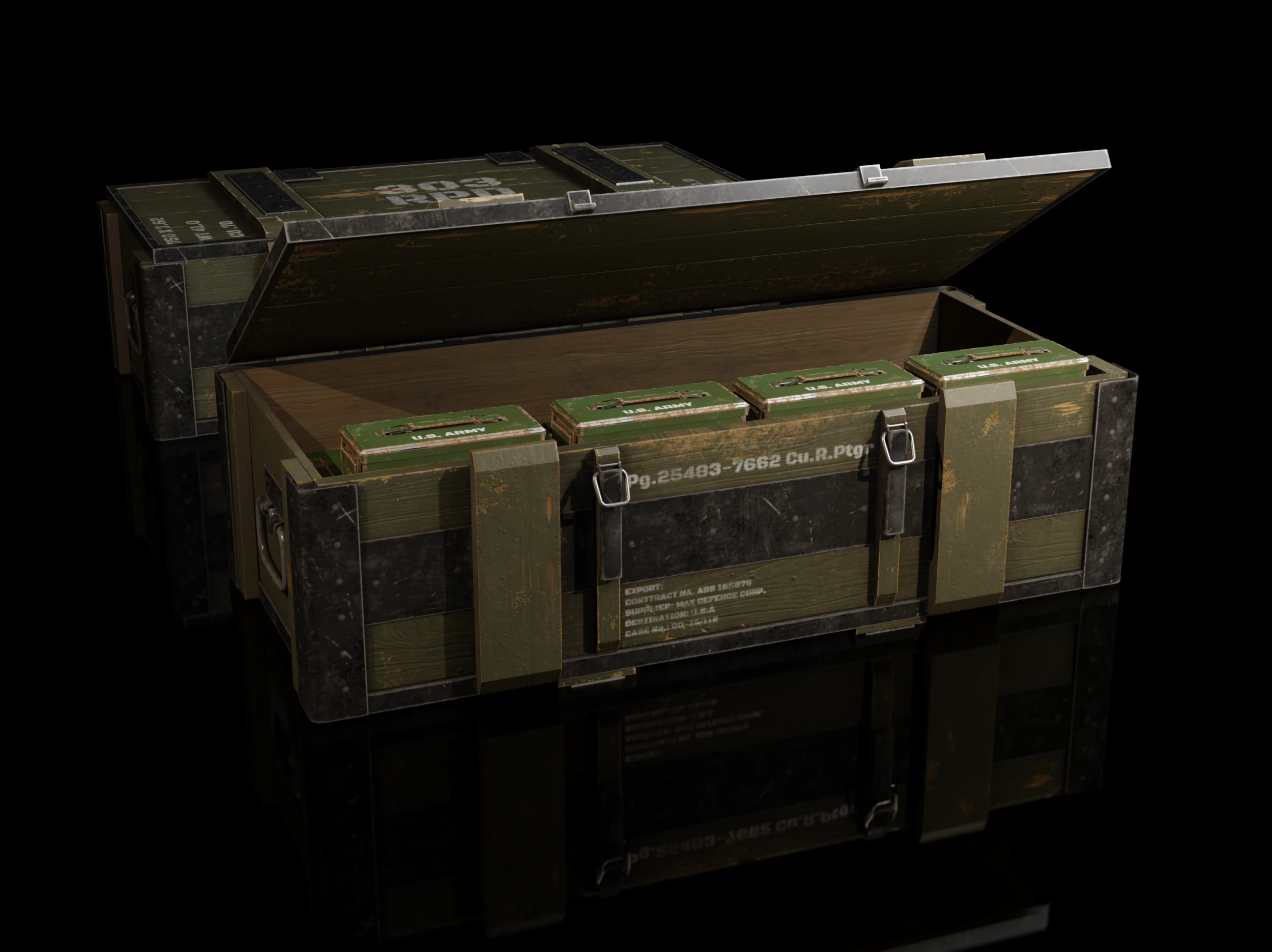 Kotak Amunisi Model 3D .c4d .max .obj .3ds .fbx .stl .blend 