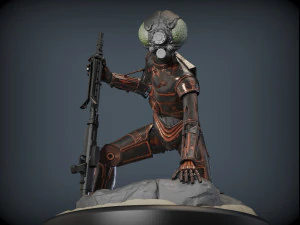 स्टार वार्स से 4-लोम ड्रॉइड बाउंटी हंटर 3D प्रिंट मॉडल