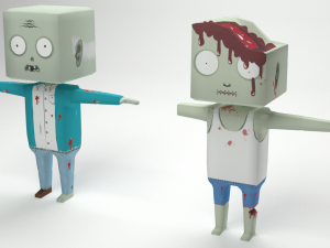 lowpoly zombies Modello 3D