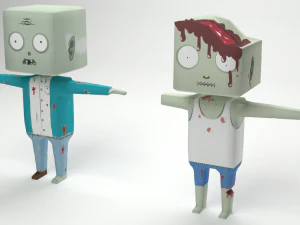 zombi lowpoly Modello 3D