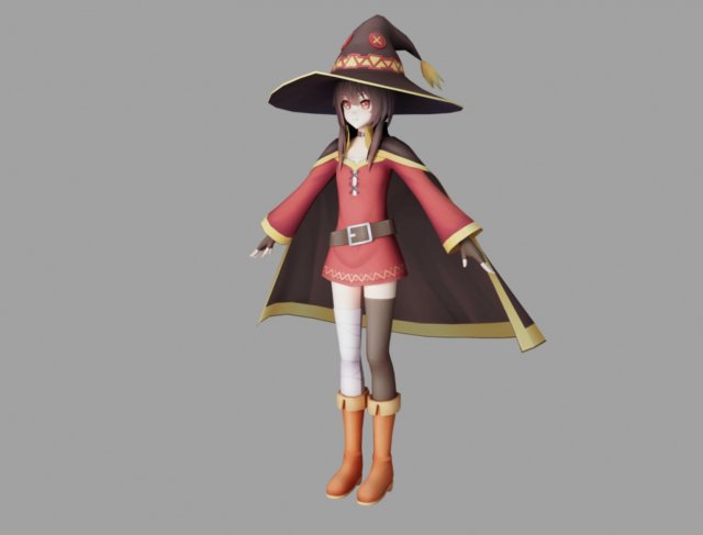 megumin girl Modèle 3D .c4d .max .obj .3ds .fbx .stl .blend