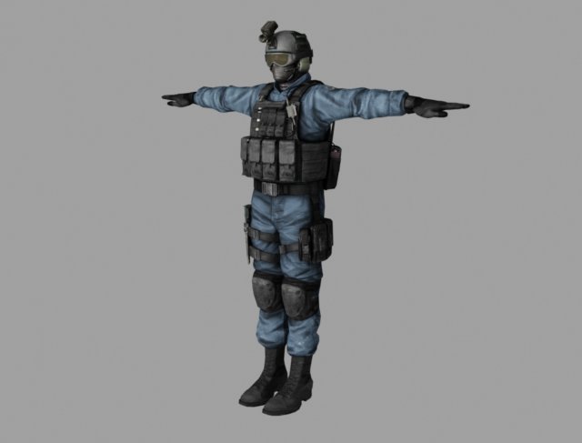 shield agent man 3D Модель .c4d .max .obj .3ds .fbx .stl .blend