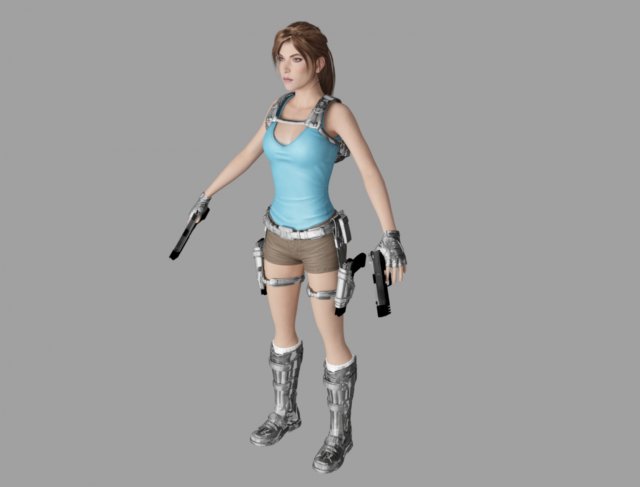 lara croft casual Modelo 3D .c4d .max .obj .3ds .fbx .stl .blend 
