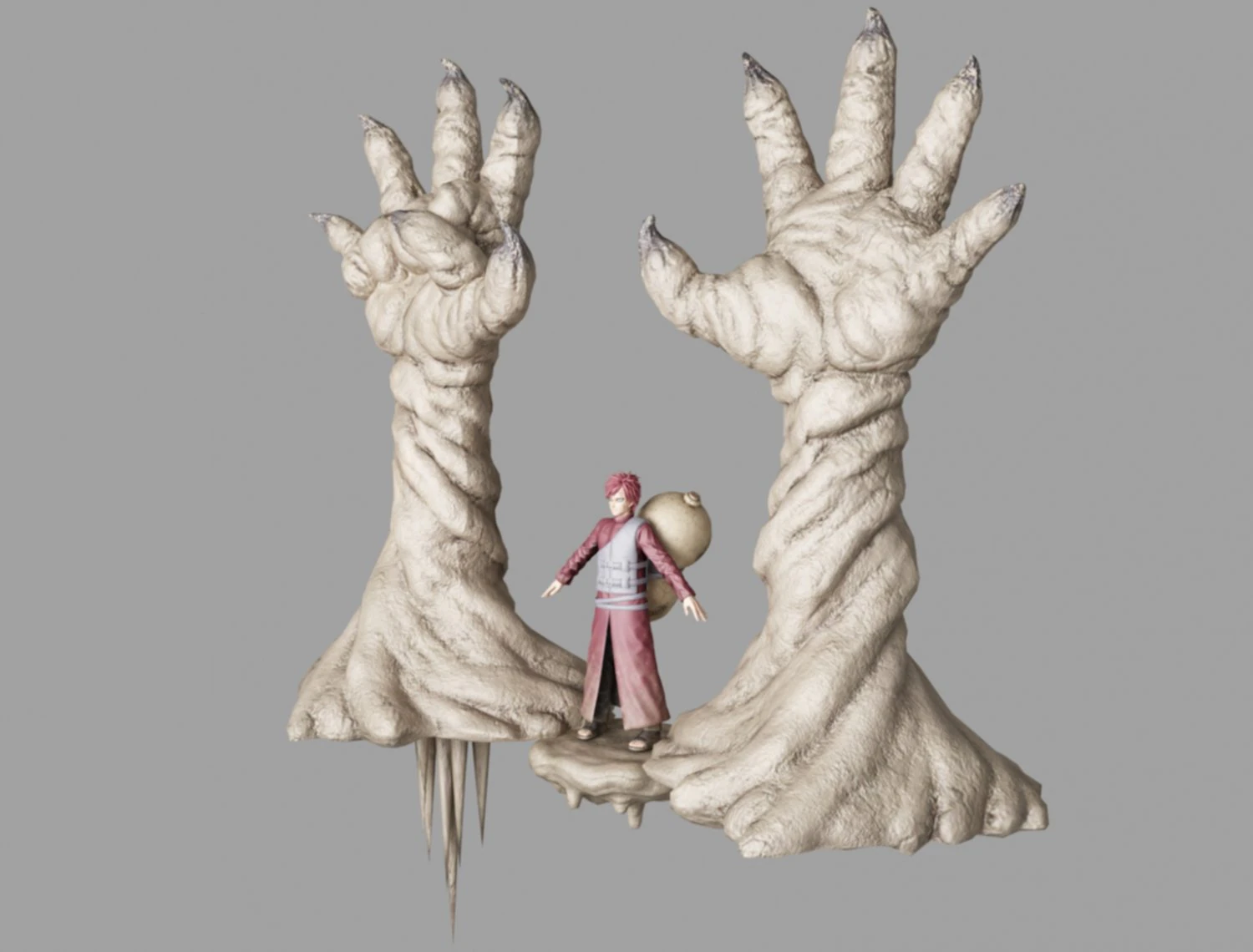 gaara from naruto 3D Model .c4d .max .obj .3ds .fbx .stl .blend