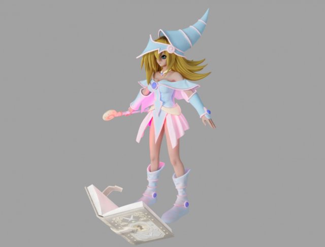 dark magician girl 3D Model .c4d .max .obj .3ds .fbx .stl .blend 