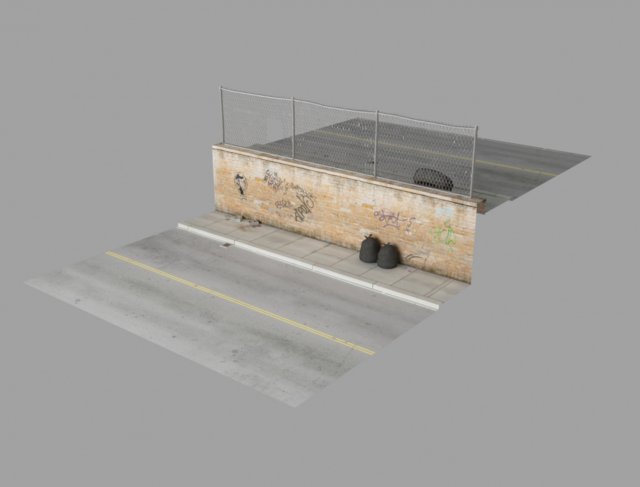 urban backstreet 3D मॉडल .c4d .max .obj .3ds .fbx .stl .blend 