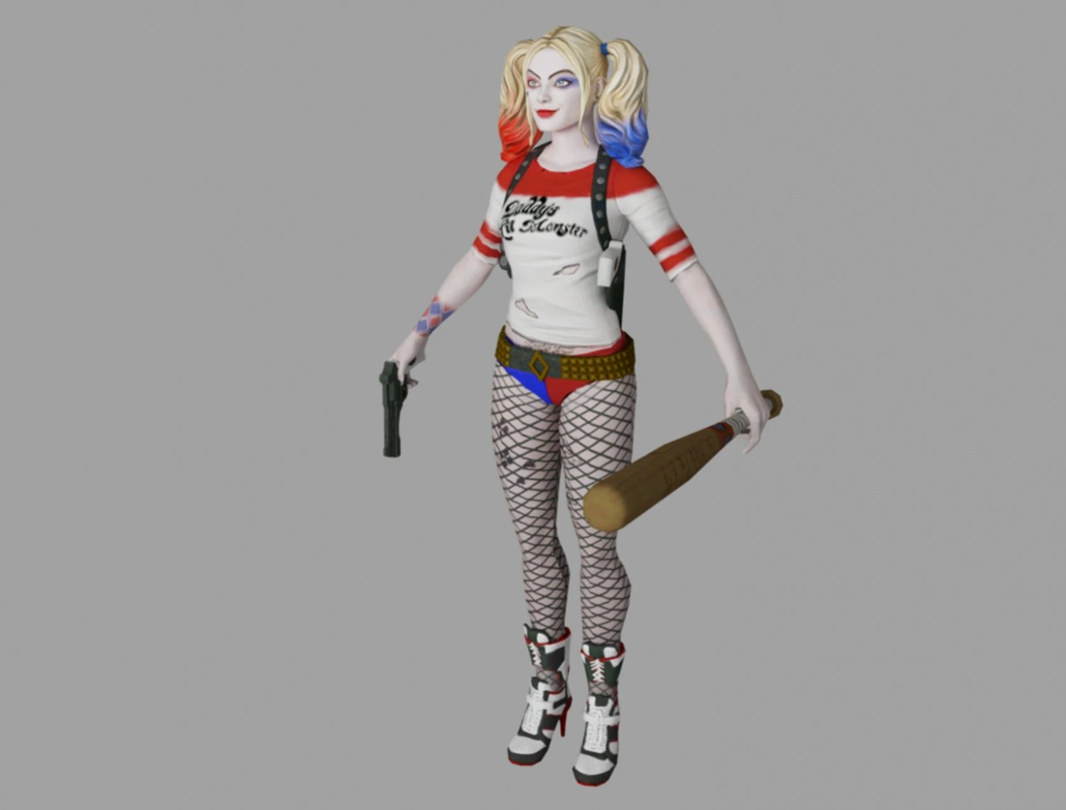 harleyquinn suicidesquad 3D Model .c4d .max .obj .3ds .fbx .stl .blend 