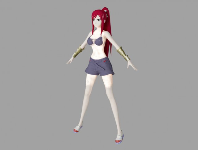 erza scarlet 3Dモデル .c4d .max .obj .3ds .fbx .stl .blend 