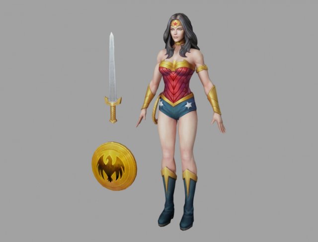 wonder woman default 3Dモデル .c4d .max .obj .3ds .fbx .stl .blend 