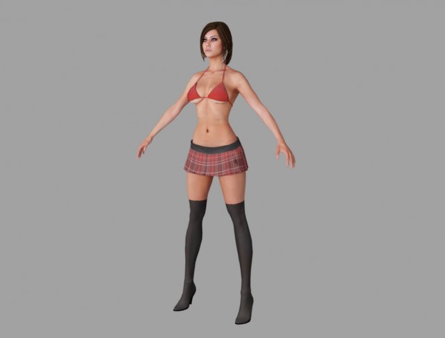 bikini girl Model 3D .c4d .max .obj .3ds .fbx .stl .blend 