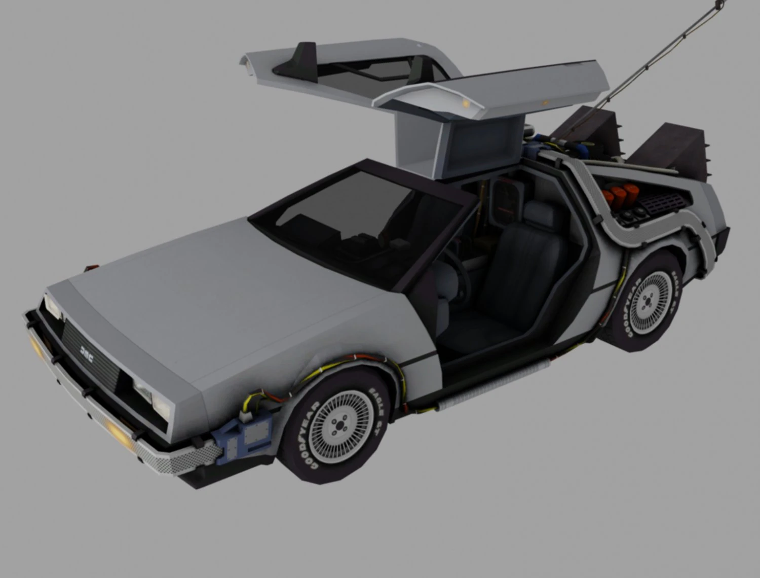 delorean time machine 3D Model .c4d .max .obj .3ds .fbx .stl .blend 