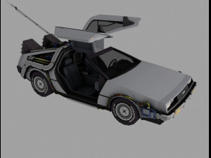 delorean time machine Modelo 3D