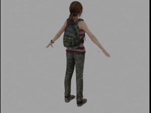 ellie from left behind Model 3D