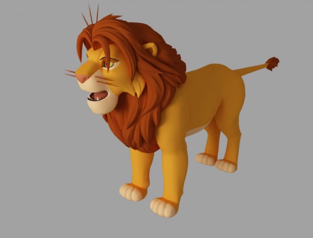 simba 3D Model .c4d .max .obj .3ds .fbx .stl .blend 