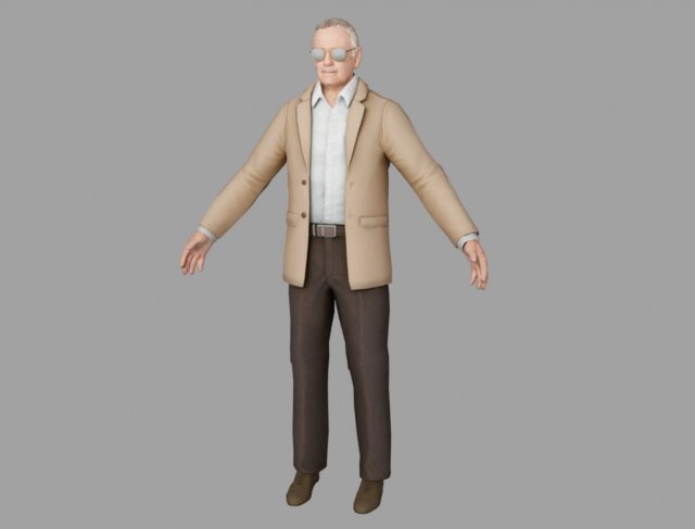 stanlee 3D Model .c4d .max .obj .3ds .fbx .stl .blend 