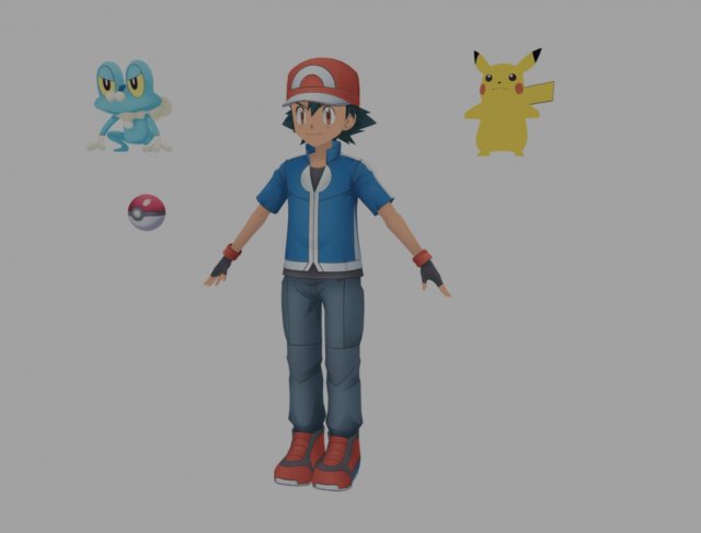 Satoshi pokemon 3D Model in Cartoon 3DExport