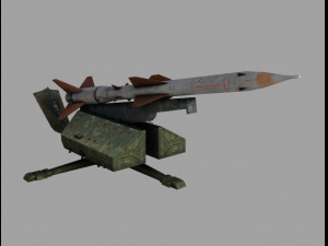 sa2 anti aircraft missile Model 3D