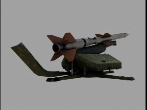 sa2 anti aircraft missile Model 3D