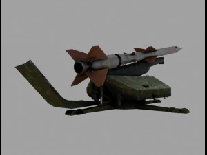 sa2 anti aircraft missile 3D Model