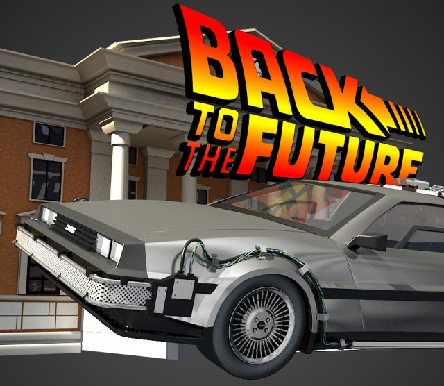 delorean - back to the future 3D 模型 .c4d .max .obj .3ds .fbx .stl .blend 