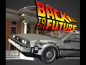 delorean-geleceğe d&ouml;n&uuml;ş 3D Model